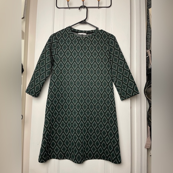 ZARA beautiful tribal patterned dress with green and black diamonds design - Picture 7 of 7